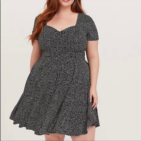 Torrid size 3 Black dress with white polkadots - Picture 2 of 4